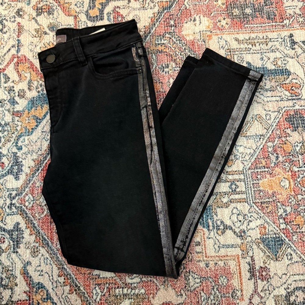 DL1961 Black Jeans with Silver Trim